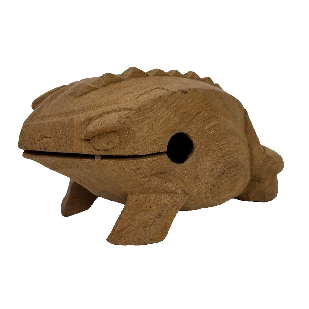 Wooden Frog Guiro Hand-Carved Percussion Instrument Noise Maker